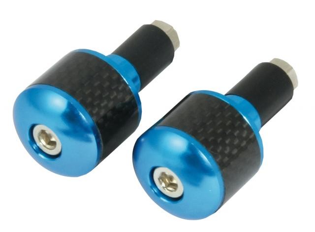 EMBOUTS DE GUIDON FIBRE DE CARBONE/BLEU 18mm*