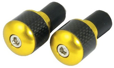 EMBOUTS DE GUIDON FIBRE DE CARBONE/OR 18mm*