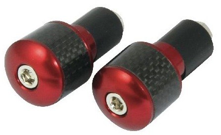 EMBOUTS DE GUIDON FIBRE DE CARBONE/ROUGE 18mm* BEWFIBR