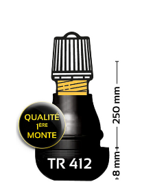 VALVE DE ROUE TR412 COURTE POUR JANTE A PNEU TUBLESS