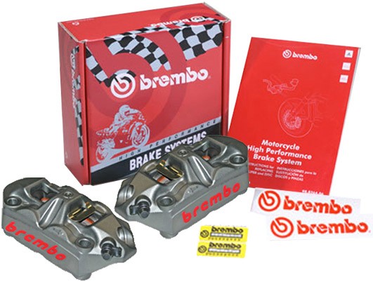 BREMBO 220A39710 PACK 2 ETRIERS HPK M4 BRUT RADIAUX ENTRAXE 108MM (GAUCHE + DROIT) + PLAQUETTES + Port Offert