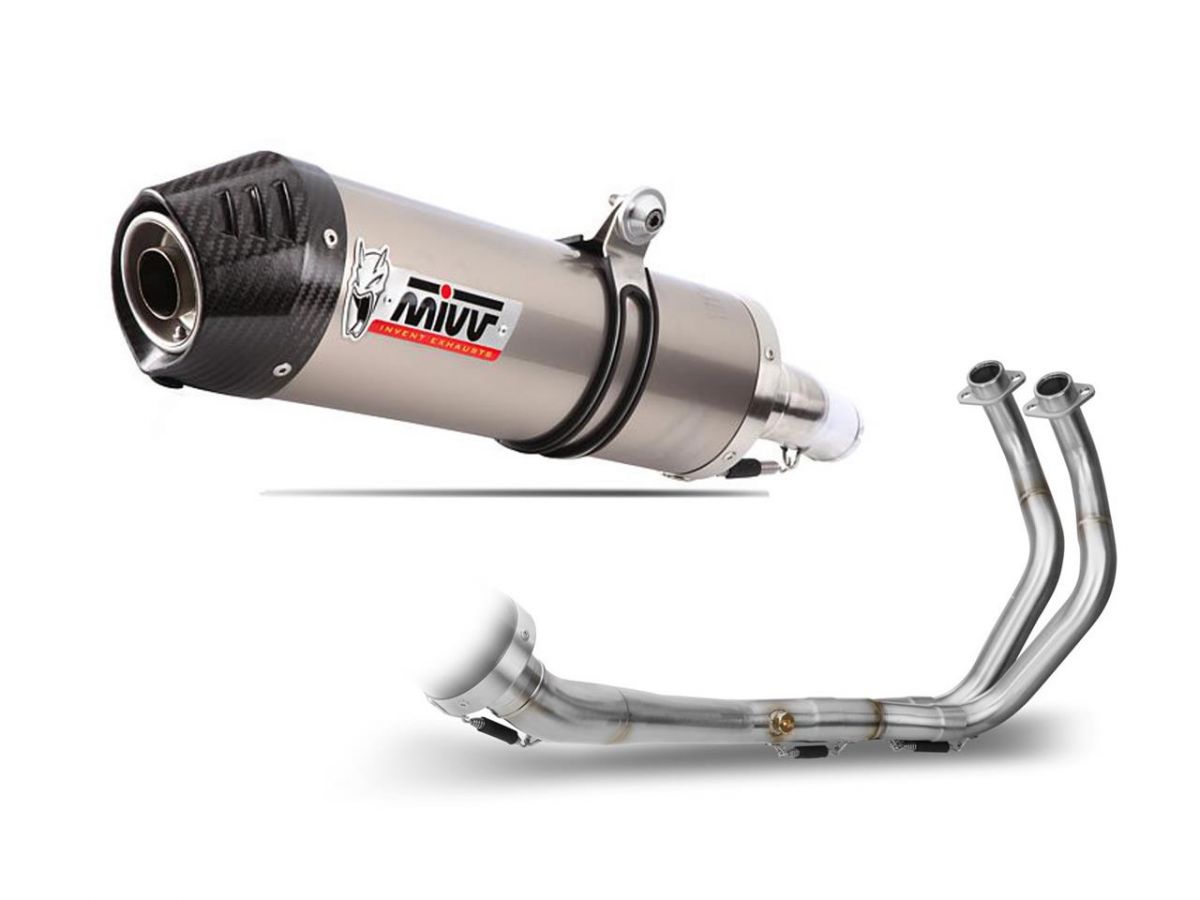 MIVV Ligne compl�te MIVV OVAL titane/casquette carbone YAMAHA MT07 MT-07 / ABS 2014-2020