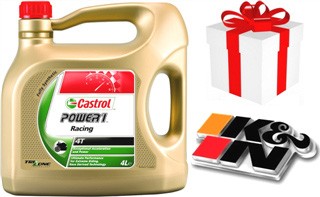 CASTROL 4L POWER 1 RACING ULTIMATE 10W50 HUILE MOTO 100% Synth�se 4 Litres + Filtre KN ou produit d`entretien