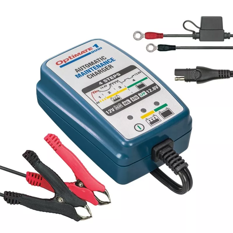 TECMATE OPTIMATE 1 DUO CHARGEUR DE BATTERIE POUR PLOMB ET LITHIUM Automatique et R�gul� de Batterie 12V TM402-D