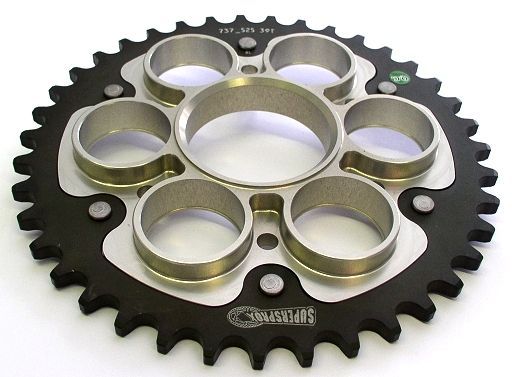 COURONNE SUPERSPROX STEALTH BI-METAL ARGENT PAS ORIGINE 525 41 Dents CL801SS41 DUCATI 1199 PANIGALE 2012-2014