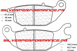 CARBONE LORRAINE PLAQUETTES DE FREIN ARRIERE 1067 RX3 HONDA XLV VARADERO 125 2001-2011