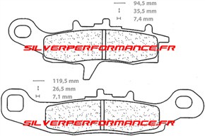 CARBONE LORRAINE PLAQUETTES DE FREIN AVANT DROITE 1141 ATV1 KAWASAKI KVF 650 2001-2003