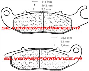 CARBONE LORRAINE PLAQUETTES DE FREIN AVANT 1148 XBK5 HONDA CBR 125 R 2004-2017