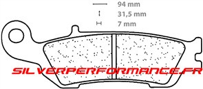 CARBONE LORRAINE PLAQUETTES DE FREIN AVANT 1183 MX10 YAMAHA YZ 450 F 2008-2011
