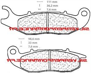 CARBONE LORRAINE PLAQUETTES DE FREINS AVANT GAUCHE 1279 A3+ HONDA XLV 750 TRANSALP 2023-2026
