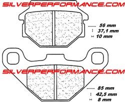 BREMBO CARBON CERAMIC ORGANIC PLAQUETTES DE FREIN ARRIERE 07BB07.08 APRILIA 650 PEGASO 1992-2003 (2)