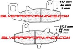 CARBONE LORRAINE PLAQUETTES DE FREIN AVANT 2308 A3+ SUZUKI DR 600 1990-1995