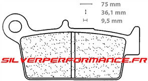 CARBONE LORRAINE PLAQUETTES DE FREIN ARRIERE 2314 X59 YAMAHA YZ 250 1998-2002