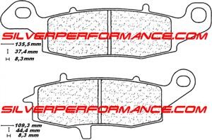 CARBONE LORRAINE PLAQUETTES RACING AVANT DROITE 2384 C60 KAWASAKI ER6 650 TOUS MODELES 2006-2016