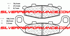CARBONE LORRAINE PLAQUETTES DE FREIN AVANT 2389 A3+ KAWASAKI EX 500 1994-1996