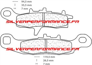 CARBONE LORRAINE PLAQUETTES DE FREIN AVANT 2750 MX10 KAWASAKI KX 100 1997-2010