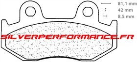 CARBONE LORRAINE PLAQUETTES DE FREIN ARRIERE 3074 MSC SUZUKI AN BURGMAN 250 2004-2010