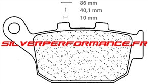 CARBONE LORRAINE PLAQUETTES DE FREIN ARRIERE 3076 MSC HONDA FES 125 PANTHEON 2003-2010