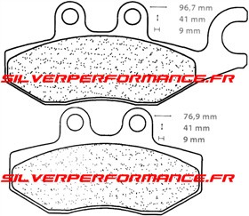 CARBONE LORRAINE PLAQUETTES DE FREIN ARRIERE 3077 MSC PIAGGIO MP3 400 4T HPE CLASSIC LC IE ABS E5 2020-2021