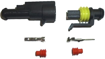 CONNECTEUR ELECTRIQUE ETANCHE PROFESSIONEL COMPLET MAL + FEMELLE AUTO MOTO 1 CABLE BROCHE
