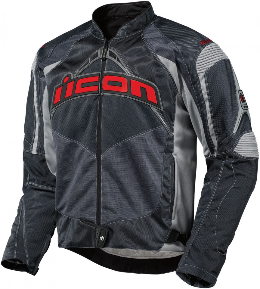 Blouson Moto Textile ICON CONTRA SLATE*