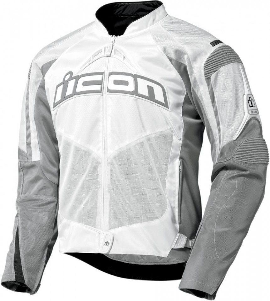 Blouson Moto Textile ICON CONTRA WHITE*