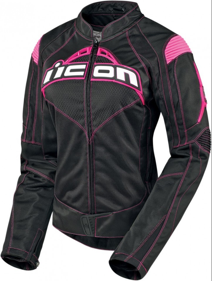 Blouson Textile Femme Moto ICON CONTRA BLACK/PINK*