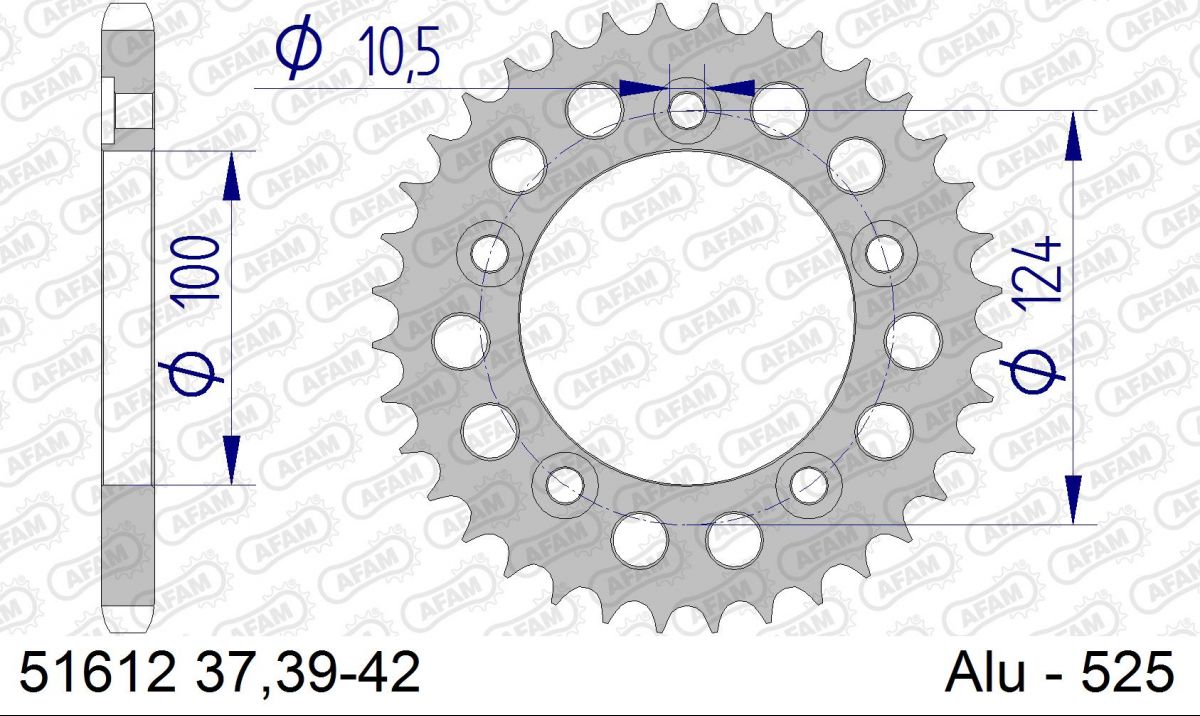 COURONNE ALU PAS ORIGINE 525 38 Dents 5161238 DUCATI 749 R 2004-2006 (2)