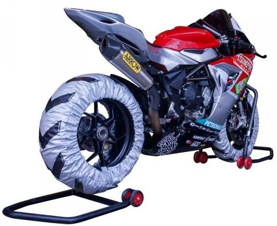 PAIRE DE COUVERTURES CHAUFFANTE BIKETECK PRO SUPERBIKES (Avant max 120/70-17 + Arri�re max 180>195)*