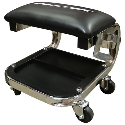 BIKETEK SIEGE TABOURET DE STAND NOIR ET CHROME MECANO PADDOCK GARAGE ATELIER MOTO* CRP003