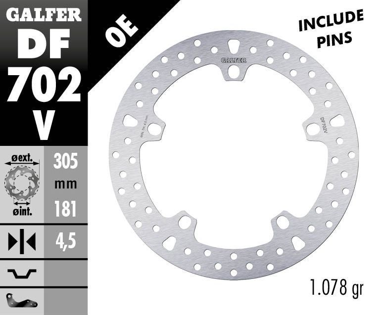 GALFER DISQUE DE FREINS AVANT 350 mm AVEC RIVETS 168B407D6 DF702V BMW R 1200 GS 2008-2012