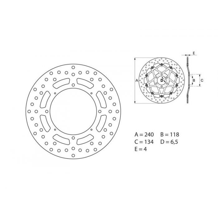 BREMBO DISQUE DE FREINS AVANT SERIE ORO FIXE 68B40769 HONDA 75 AX 1 1989 (2)