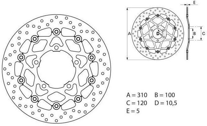 BREMBO DISQUE DE FREINS AVANT SERIE ORO 310MM 78B40864 SUZUKI GSXR 1000 2005-2008
