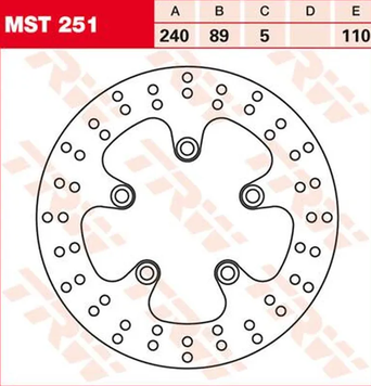 TRW DISQUE DE FREIN ARRIERE 240 mm MST251 SUZUKI BANDIT 650 2005-2006