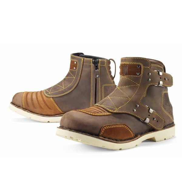 Bottes Basses Moto Icon EL BAJO OILED BROWN*