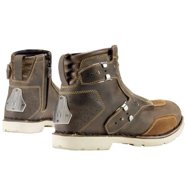 Bottes Basses Moto Icon EL BAJO OILED BROWN* (2)