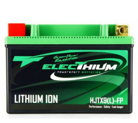 BATTERIE ELECTHIUM HJTX9(L)-FP LITHIUM ION 0.78kg !! = YTX9-BS TRIUMPH 675 DAYTONA 2006-2013 (montage 2)