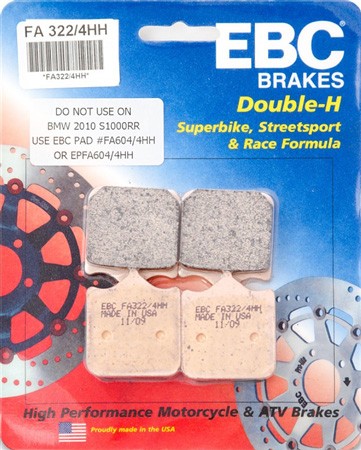 EBC HH PLAQUETTES DE FREIN AVANT 1033 FA322/4HH (lot 4 plaquettes) par forme (3)