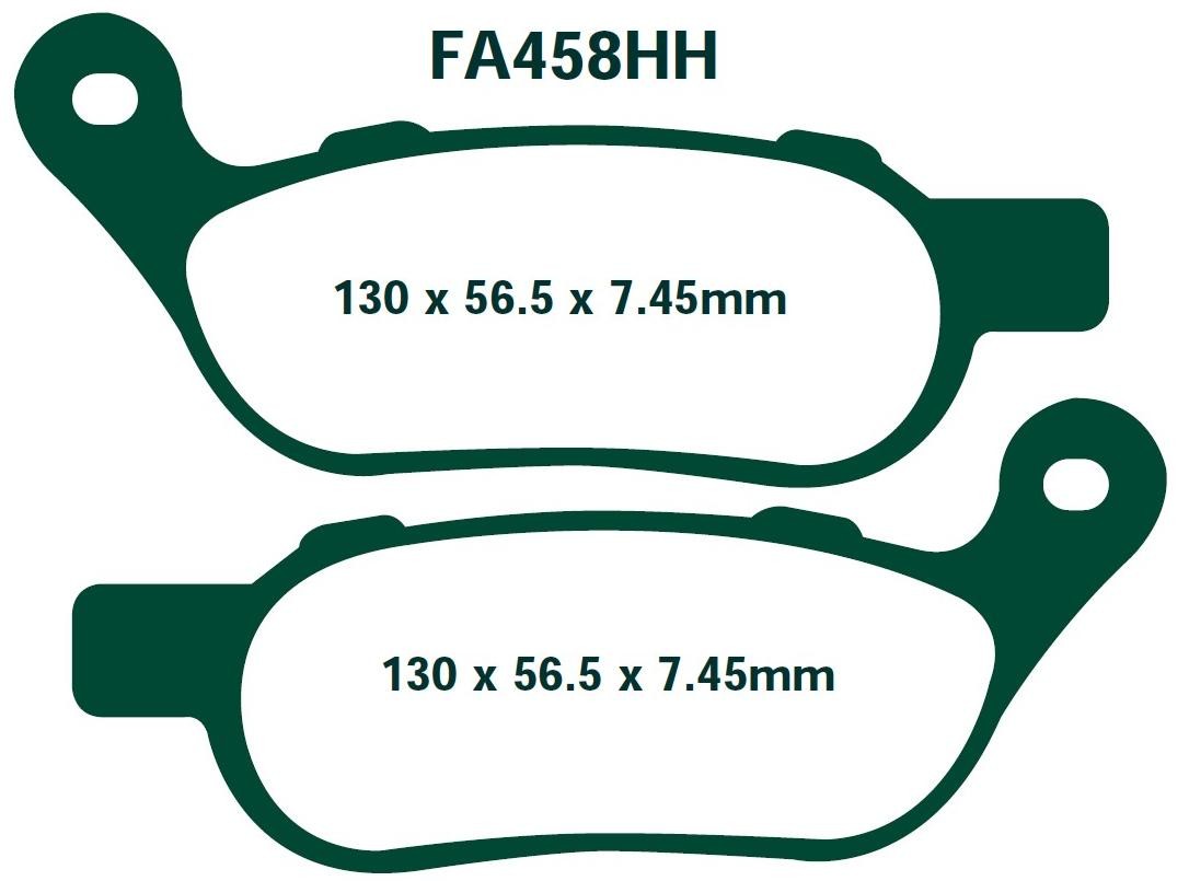 EBC HH PLAQUETTES DE FREIN ARRIERE FA458HH HARLEY DAVIDSON 1690 FLS SOFTAIL SLIM 2012-2014