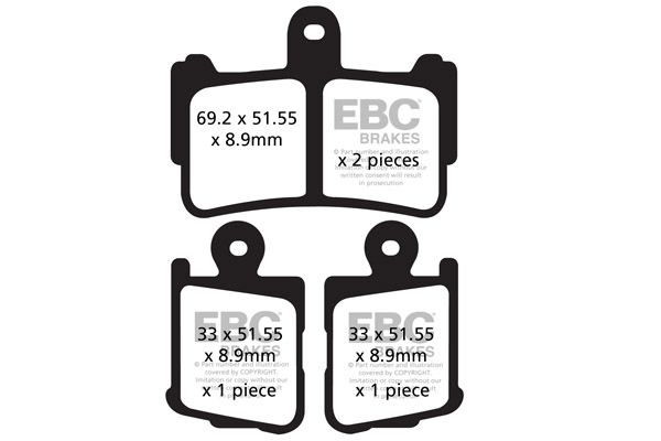 EBC HH PLAQUETTES DE FREIN AVANT 1216 FA499/4HH HONDA VFR 1200 F / DCT / ABS 2010-2015