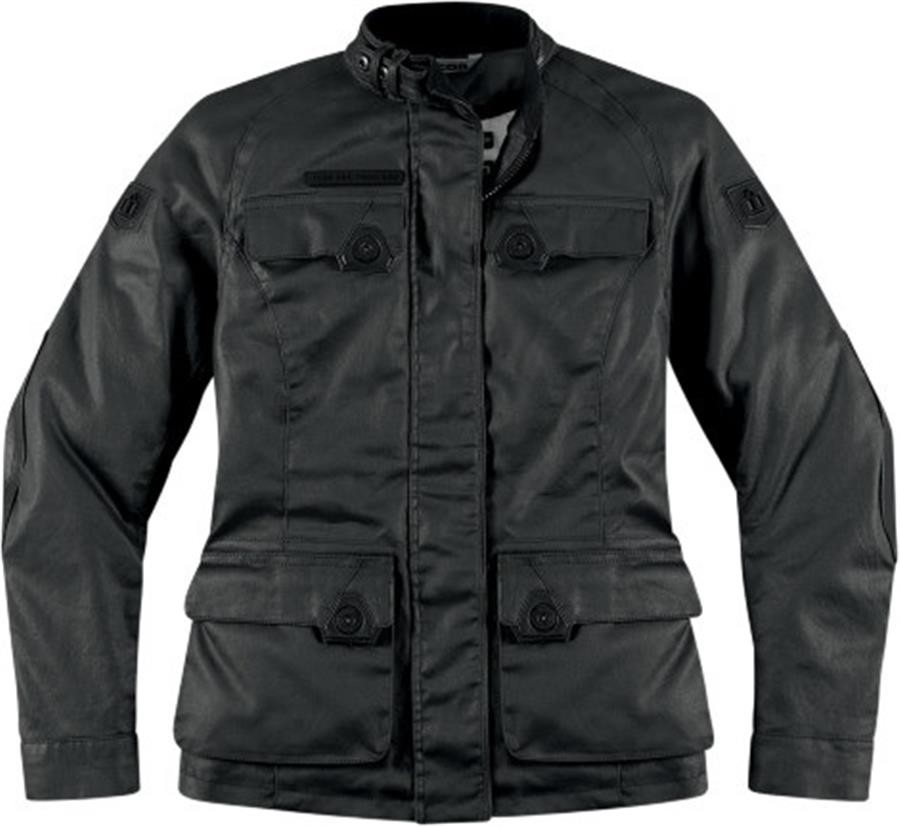 Blouson Femme Moto ICON AKORP JACKET RESIN BLACK