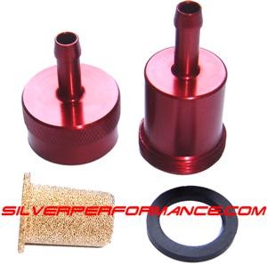 1 FILTRE A ESSENCE CARBURANT � 6mm lavable en Aluminium Anodis� Rouge*