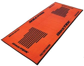 TAPIS ORANGE ET NOIR POUR MOTO RACING GARAGE PADDOCK ATELIER SHOWROOM*
