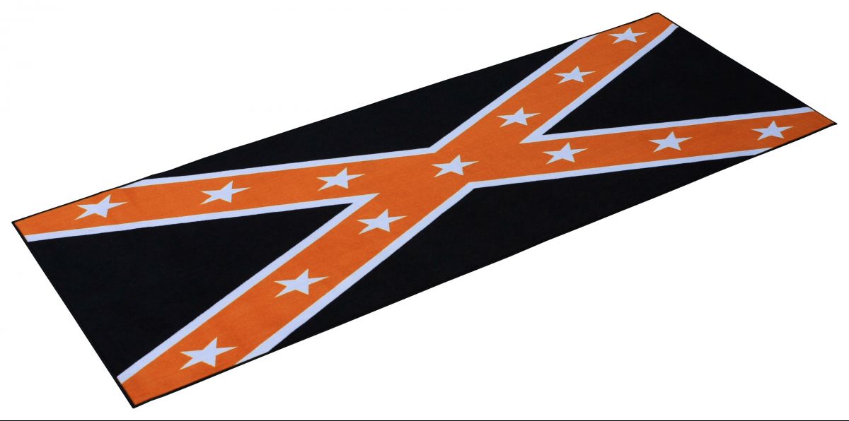 TAPIS NOIR ET ORANGE CONFEDERATE BIKETEK POUR MOTO GARAGE MAT PADDOCK ATELIER (GRGMAT58)
