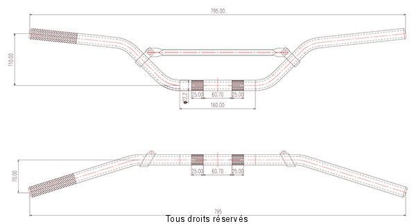 GUIDON HAUT QUAD + BARRE ET MOUSSE LONGUEUR 795MM HAUTEUR 110MM GUIMT32-6 (2)