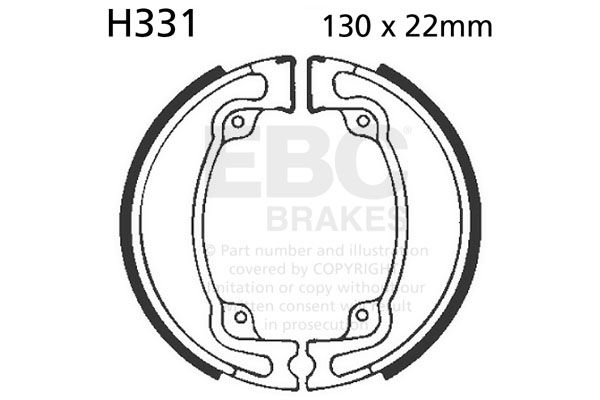 EBC Garniture Tambour ARRIERE H331 machoires HONDA CR 250 R 1982-1985 (2)