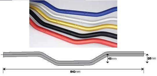GUIDON BAS ALUMINIUM 22,2MM NOIR MAT* HBS01BLK GUIDON BAS ALUMINIUM 22,2MM NOIR MAT* HBS01BLK