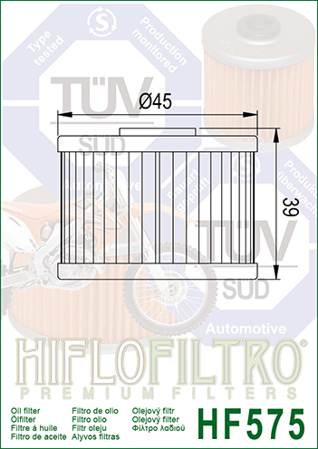Filtre � huile 575 APRILIA 450 MXV 2008-2015 (2)