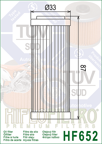 Filtre � huile 652 HUSQVARNA 501 FE 2017-2022 (2)