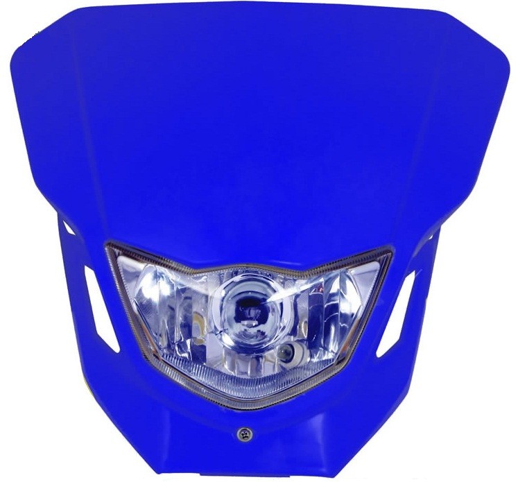 T�TE DE FOURCHE DART AVEC PHARE PLAQUE PLASTIQUE CAR�NAGE BLEU* HLUDARBU